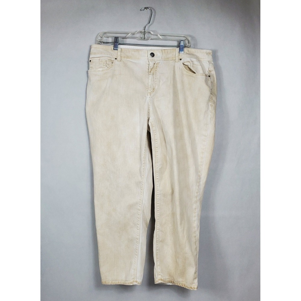 Chico's Platinum Women 2.5 Sand Wash Cropped Stretch Denim Jeans 4501413284